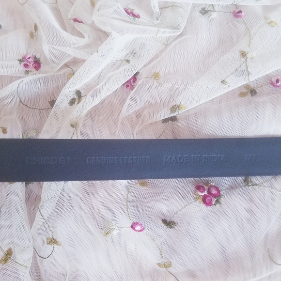 Chico's Adjustable Genuine Leather Black Belt M/L - Picture 4 of 8